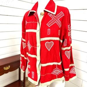 Vintage allure dress jacket red missy medium
